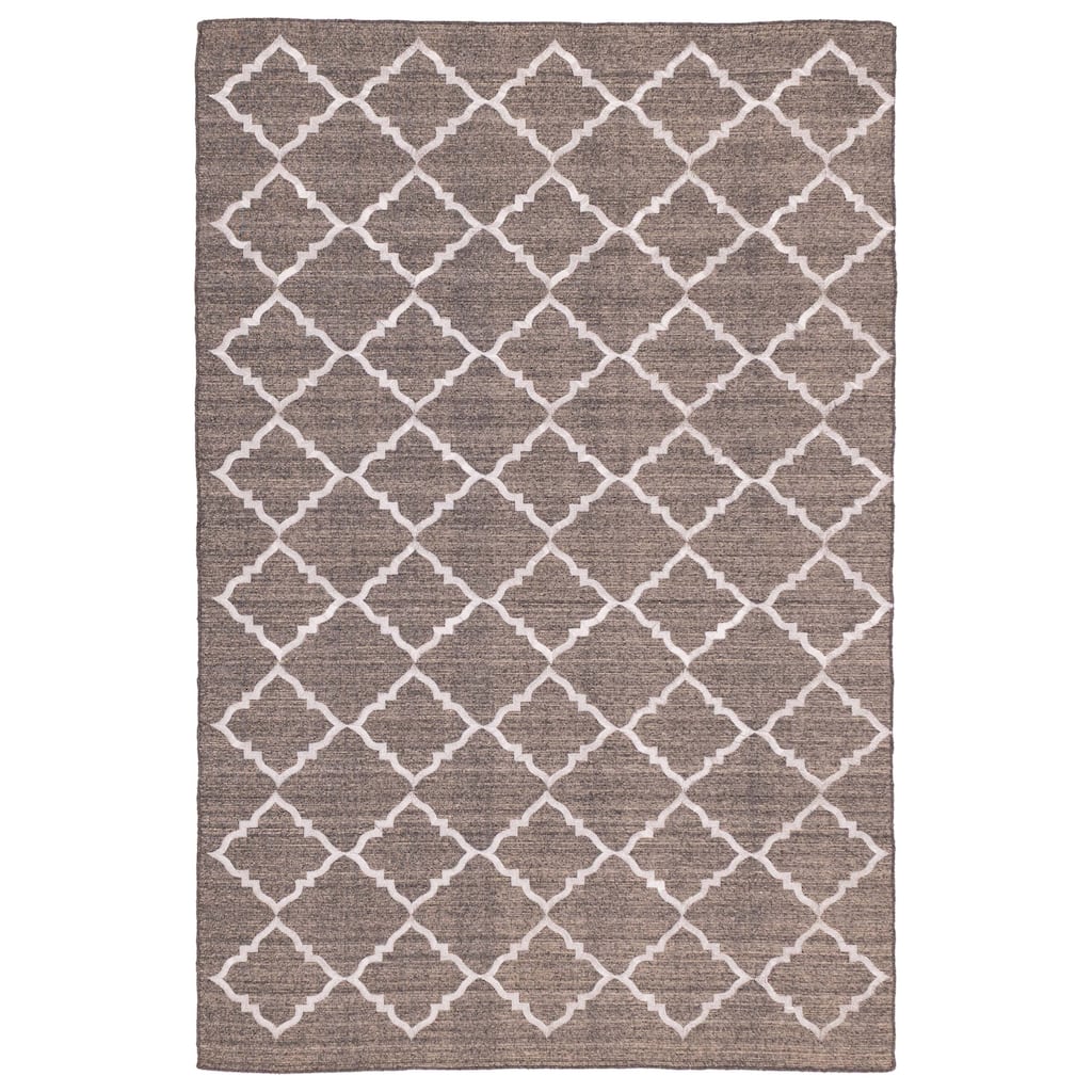 ECARPETGALLERY Flat-Weave Marrakech Dark Grey Wool Kilim - 5'0 x 7'9