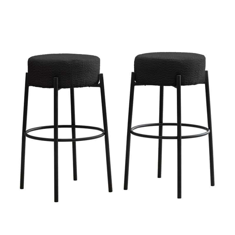 Mixoy 30"Counter Height Modern Backless Upholstered Kitchen Counter Bar Stools with Metal Base