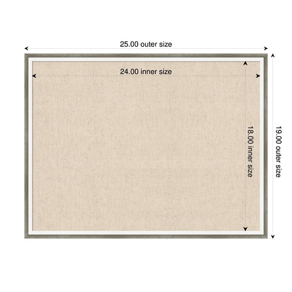 dimension image slide 30 of 91, Amanti Art Framed Fabric Pinboard Natural Linen Printed Bulletin Board