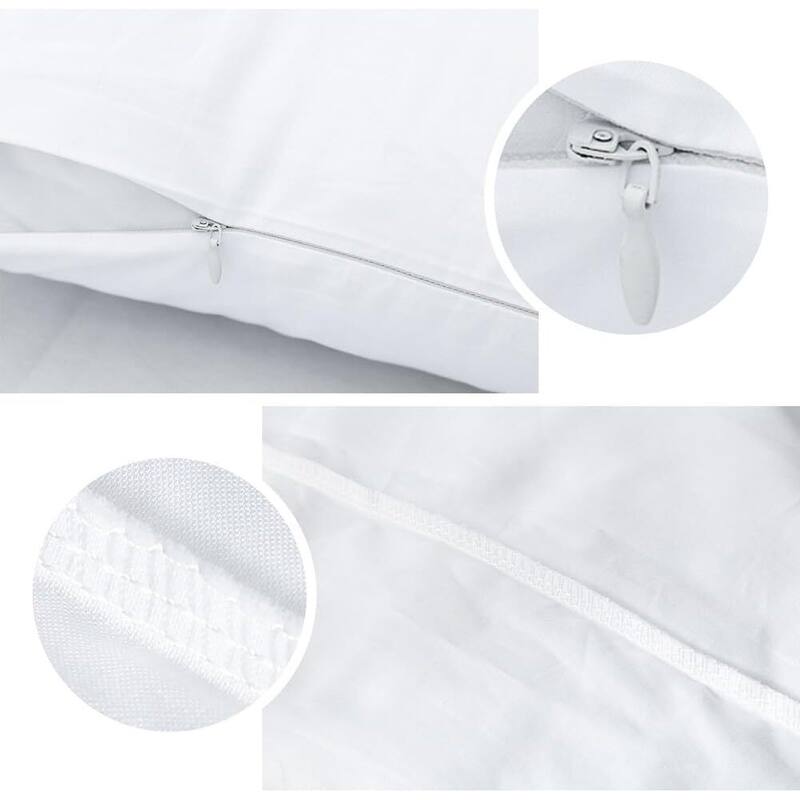 4-Pack Zippered Pillowcases 100% Egyptian Cotton Pillow Cover
