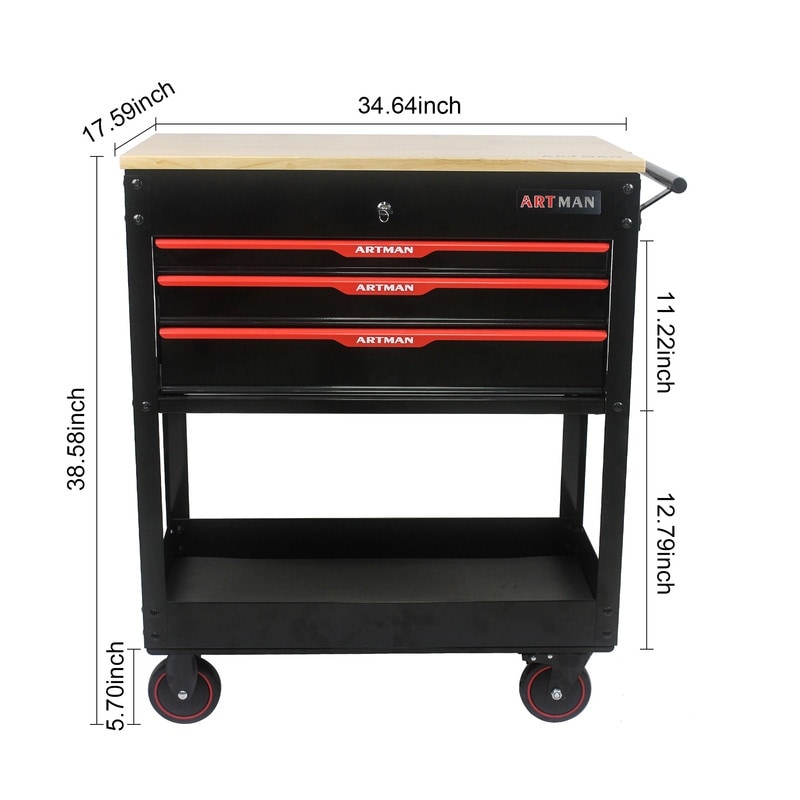 3 drawer rolling sales tool box