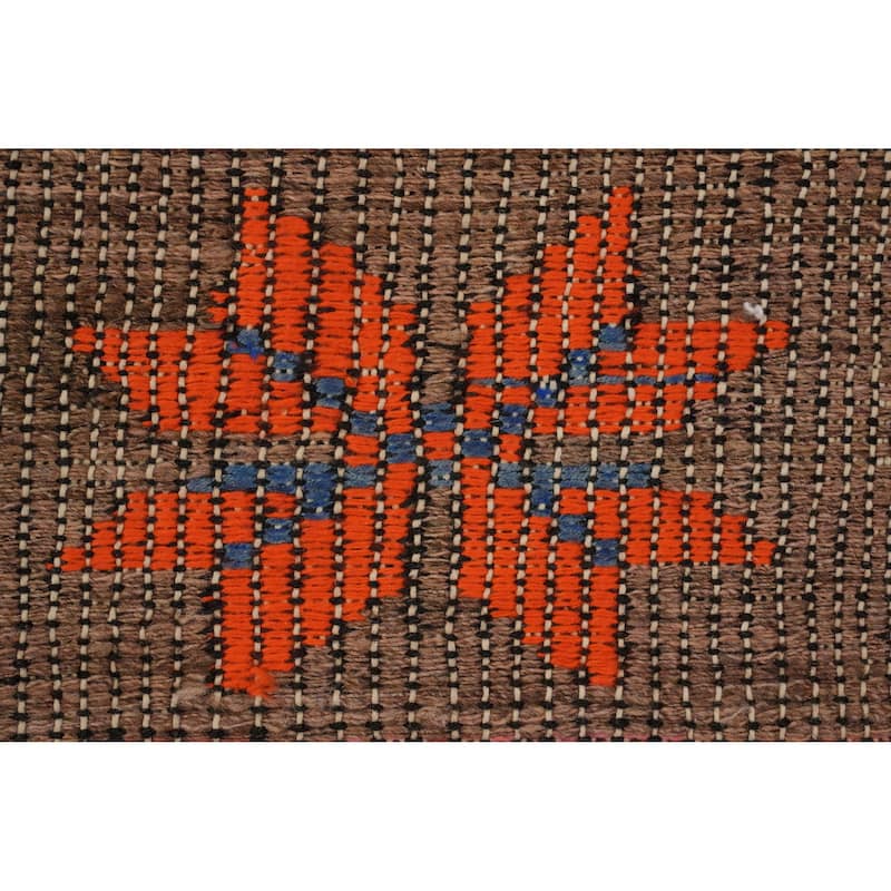 Hand Woven Oriental 100% Wool Carpet Southwestern Tribal Red Kilim Area Rug - 7' 5'' X 5' 8''