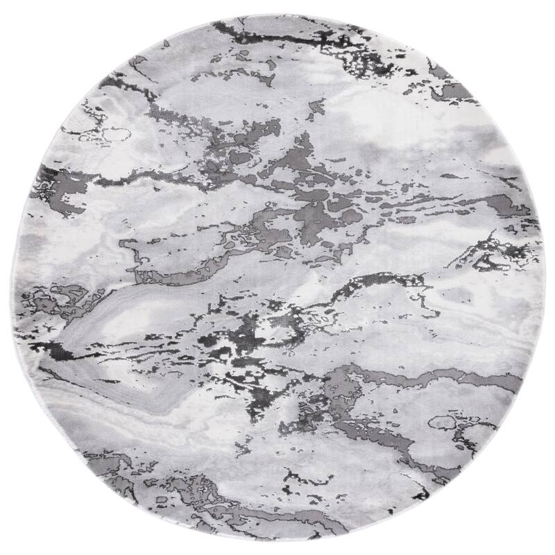 SAFAVIEH Craft Panajota Modern & Contemporary Rug - 6'7" Round - Grey/Dark Grey