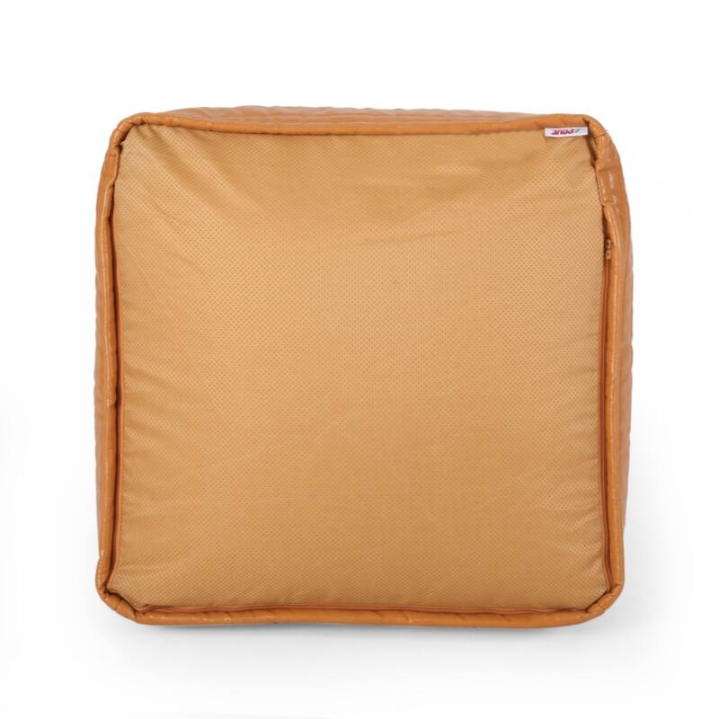 Bambo Faux Leather Rectangle Pouf