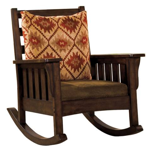 Morrisville Dark Oak Finish Wood Rocking Chair