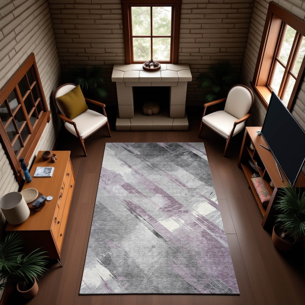 Premium Washable Super Soft Abstract Stripe Mayfield Rug