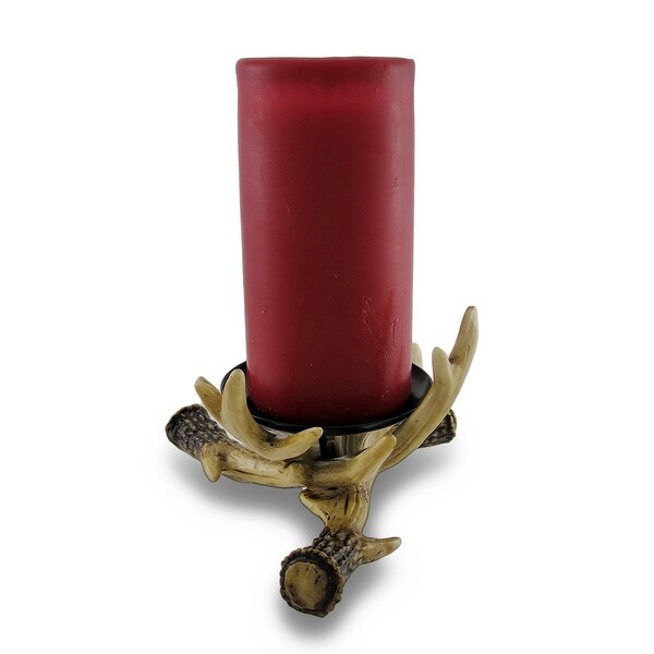 Antler Pillar Candle Holder 6 Inch
