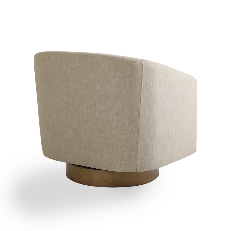 Faux Leather Wide Seat Swivel Barrel Chair