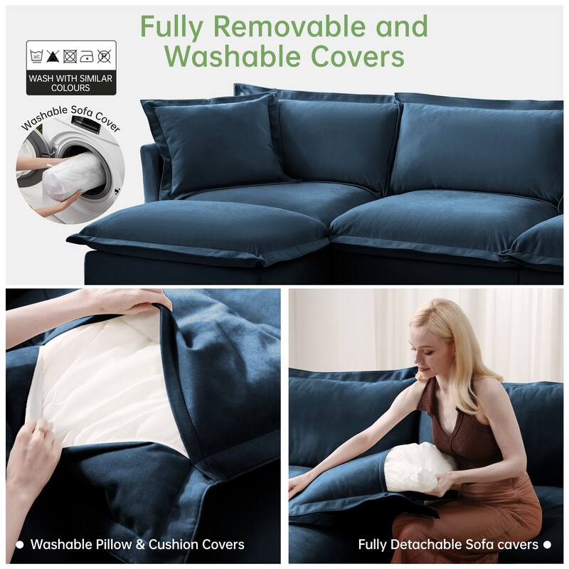 Upholstered Armchair Set of 2, Living Room Reading Chair with High Back Pillows, Removable Chair, Cover Modern Single Sofa Chair