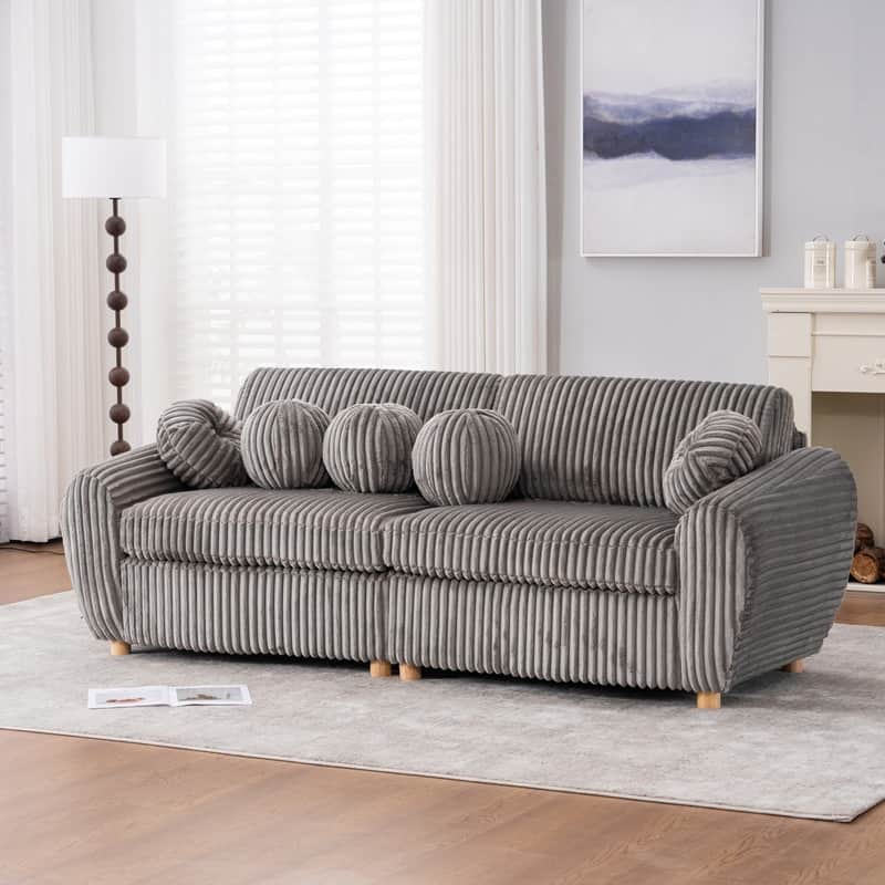 84.60" Chenille/Corduroy Upholstered Sofa