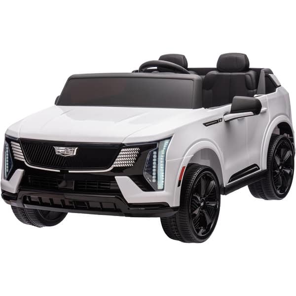 slide 2 of 15, 2 Seater Ride on Car for Kids 24V Licensed Cadillac Electric Car Toy Toddlers Battery Powered Ride on Truck White