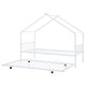 preview thumbnail 41 of 52, Metal House Bed with Twin Size Trundle, Twin/Full Size Playhouse Bed Montessori Bed with Roof Design for Kids Bedroom
