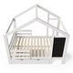preview thumbnail 13 of 12, White Multiple Storage Functions Full House Bed with Protective Rails Three Sides, Blackboard and Drawers, Two assembly options