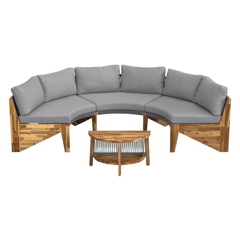 6-Person Outdoor Seating Group with Cushions and Coffee Table for Patios and Gathering Spaces