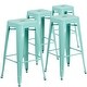 preview thumbnail 37 of 42, Backless Metal Indoor/Outdoor Square Barstool (Set of 4) Mint Green