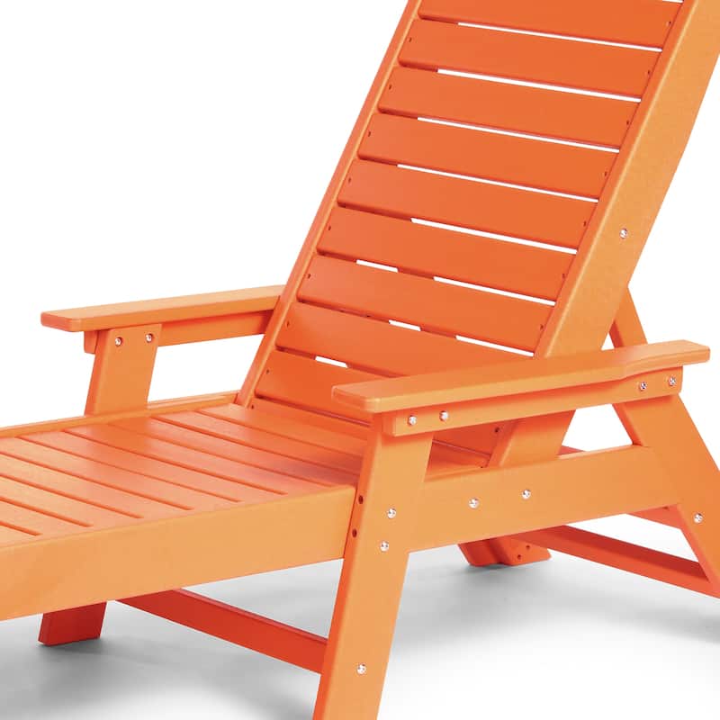 Laguna Hdpe All Weather Outdoor Patio Pool Reclining Chaise Lounge (Set Of 2)