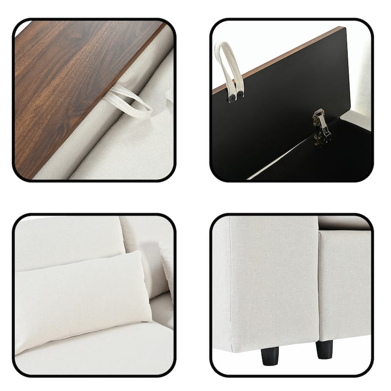 L-shaped Modular Sectional Sofa with Removable Back Cushions