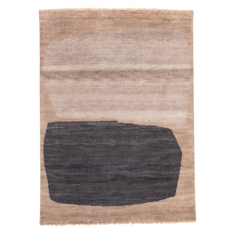 ECARPETGALLERY Hand-knotted Pak Finest Gabbeh Light Grey Wool Rug - 5'0 x 6'10
