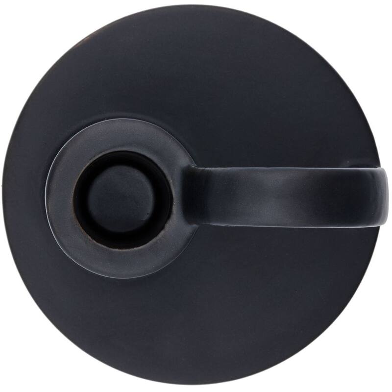 Set of Two Elise Short Ceramic Candlesticks in Matte Black