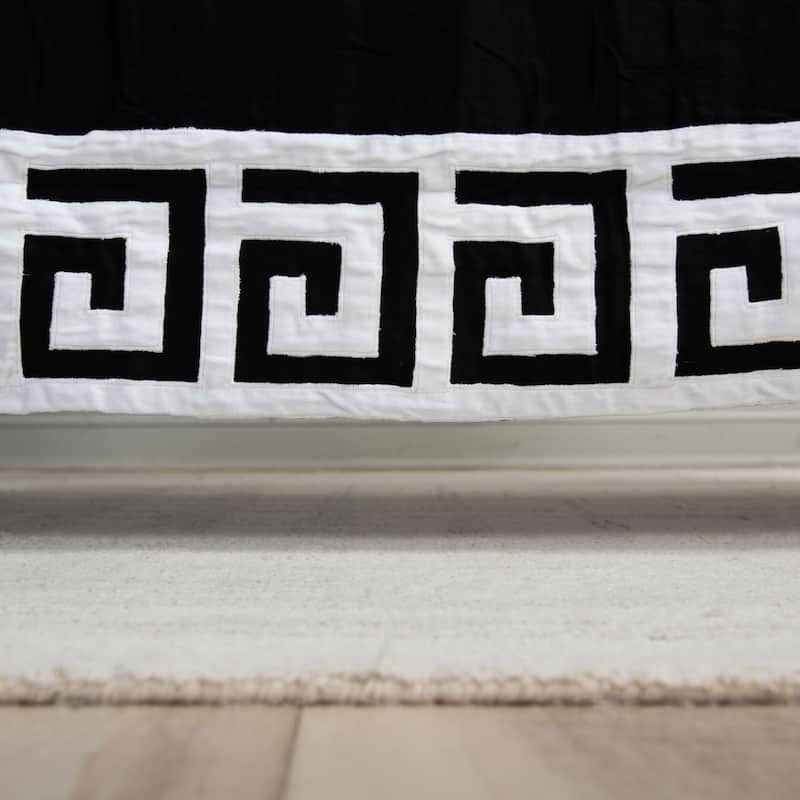 Rizzy Home Adair Greek Key Crib Skirt - 26" X 51" - Black/White