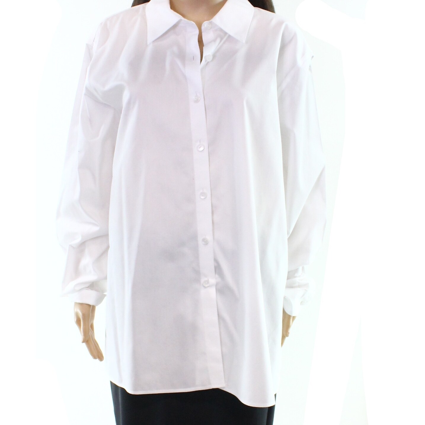 women's plus white button down shirt
