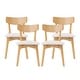 preview thumbnail 89 of 141, Christopher Knight Home - Chazz Mid-Century Modern Upholstered Dining Chairs Set with Solid Wood Splayed Leg