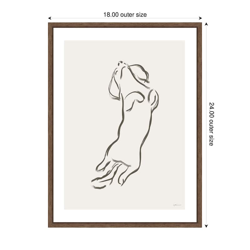 Kate and Laurel Dachshund Dog by Gabrielly Guedes Framed Canvas Wall Art Print