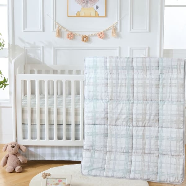 slide 2 of 5, Sweet Home Collection Plaid 4-Piece Nursery Baby Crib Bedding Set