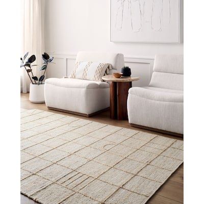 Abigale Transitional Checkered Wool Area Rug