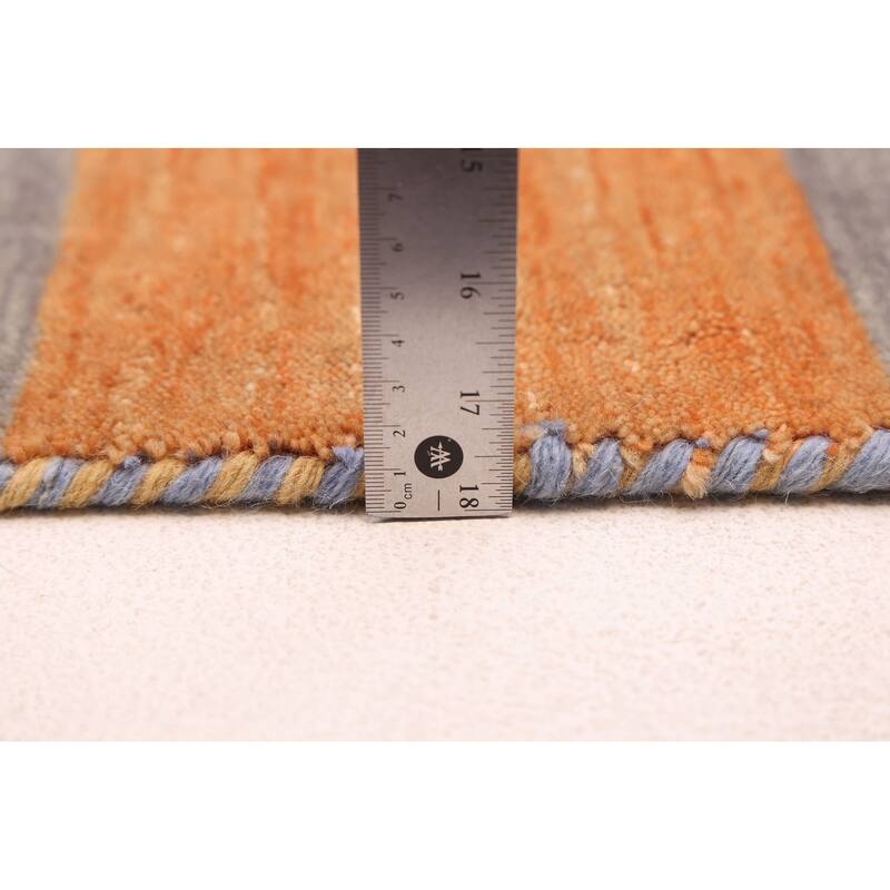 ECARPETGALLERY Hand Loomed Kashkuli Gabbeh Copper, Grey Wool Rug - 6'9 x 9'9