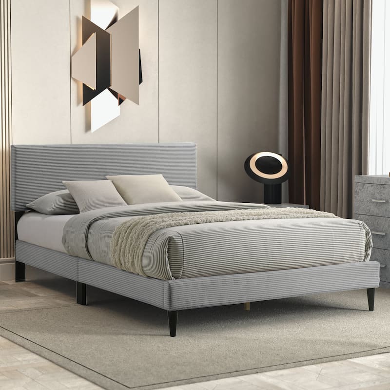Bayson Wood Frame Queen Platform Bed With Headboard