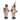 Transpac Plush Rustic Standing Snowman Set of 2 Christmas Home Decorations - Multicolor