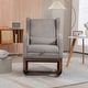 preview thumbnail 43 of 59, High back Upholstered Accent Rocking Chair Nursery Chair With Retractable Footrest