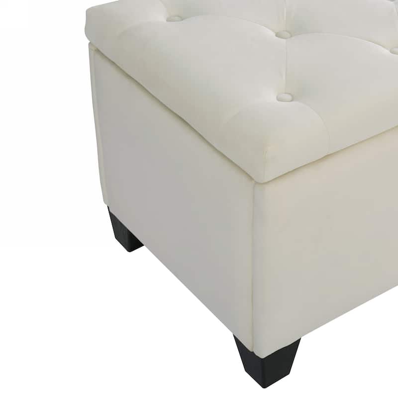 Large Velvet Ottoman Bench - Soft Upholstery, Easy Assembly, Modern Design