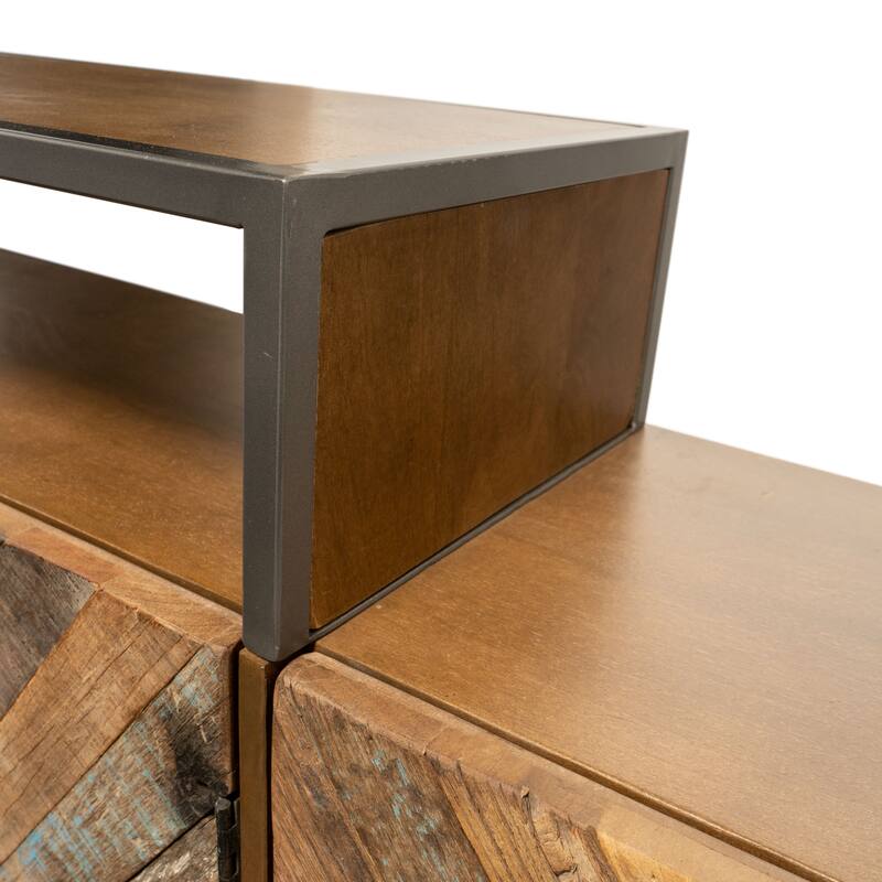 Santos Rustic 69" Three Door Reclaimed Wood Sideboard - 69" x 14" x 39.5"