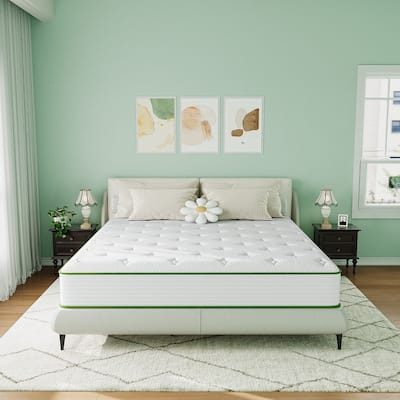 SweDrea 12 in. Plush Gel Memory Foam Innerspring Hybrid Mattress with CertiPUR-US, SGS and OEKO-TEX