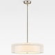 preview thumbnail 10 of 71, 3-Light 20"W Drum Fabric Semi Flush Mount Pendant Chandelier