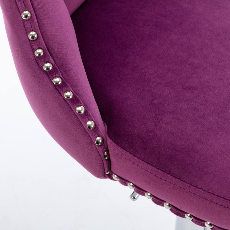 Swivel Velvet Barstools Set of 2, Accent Chairs with Adjusatble Height