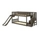 preview thumbnail 13 of 19, Twin Over Twin Low Bunk Bed with Stairs, Slide, & Camper Van Curtain