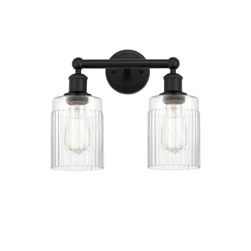 Innovations Lighting 616-2W-12-14 Hadley Vanity Hadley 2 Light 14" - Matte Black / Clear
