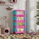 preview thumbnail 2 of 12, 20"Side Wide Folding Storage Cabinet,4 Tiers,Collapsible Storage Bins with Magnetic Door, Plastic Storage Cabinet with Wheels