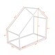 preview thumbnail 28 of 48, Wooden Twin/Full Bed Frames with Roof, Montessori House Shaped Floor Bed for Kids Girls Boys, Sturdy Framework, Easy Assembly