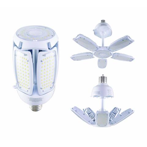 90 Watt LED HID Replacement 5000K Mogul Extended Base Adjustable Beam Angle 100-277 Volts - Clear