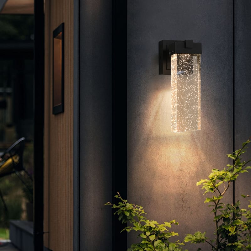 Waterproof Crystal LED Outdoor Wall Light with Light Sense (2 Packs)