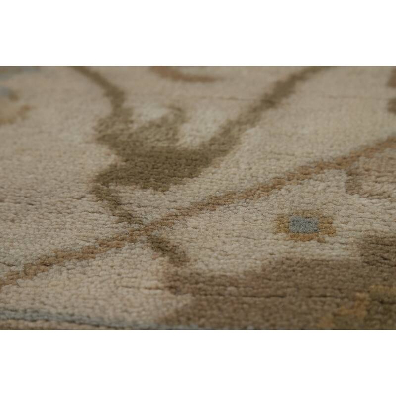 Floral Oushak Indian Area Rug Hand-Knotted Oriental Wool Carpet - 8'0" x 10'2"