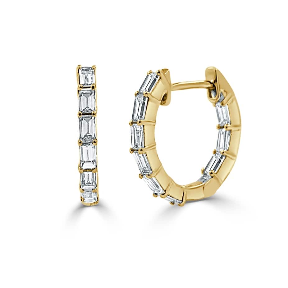 Joelle Collection Diamond Huggie Earrings 14K Gold