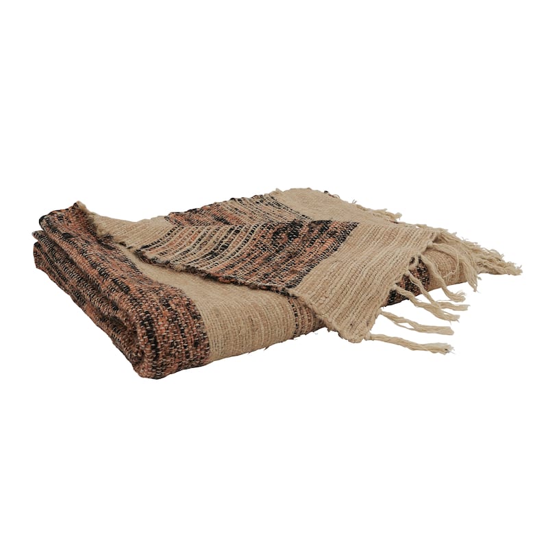 Throw Blanket With Striped Design