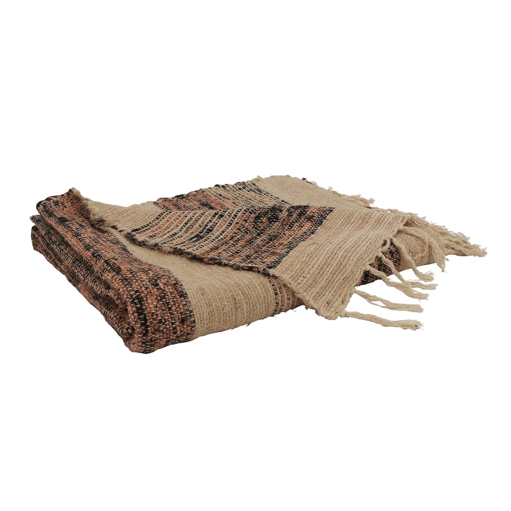 Throw Blanket With Striped Design