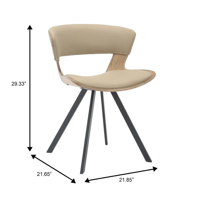 Nymia Upholstered Dining Chair with Saddle Seat - Velvet or Leather Accent Chair with Open Back and Iron Legs Set of 2