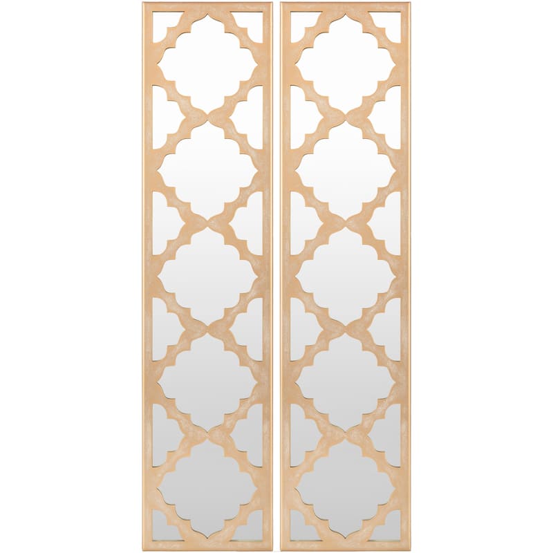 Artistic Weavers Alphey Traditional Rectangular Gold Frame Mirror Set - 30"H x 7"W, 30"H x 7"W